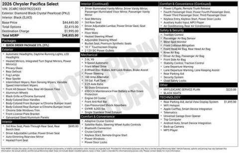 2026 Chrysler Pacifica Select