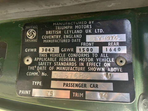 1976 Triumph TR6