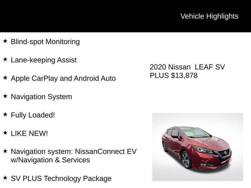 2020 Nissan LEAF SV PLUS