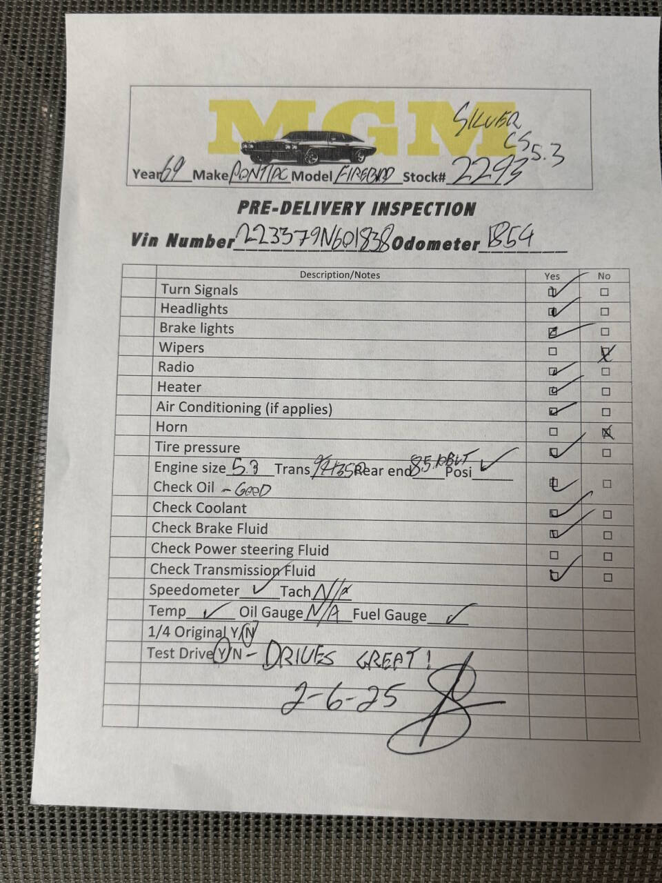 1969 Pontiac Firebird 67