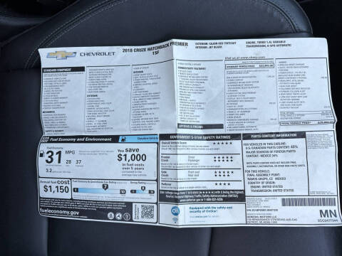 2018 Chevrolet Cruze Premier Auto