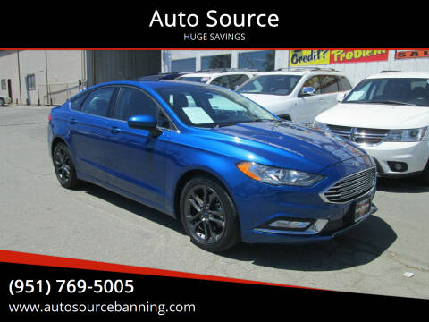 2018 Ford Fusion for sale at Auto Source in Banning CA