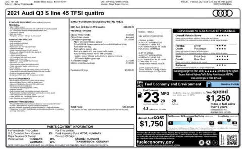 2021 Audi Q3 quattro S line Premium 45 TFSI