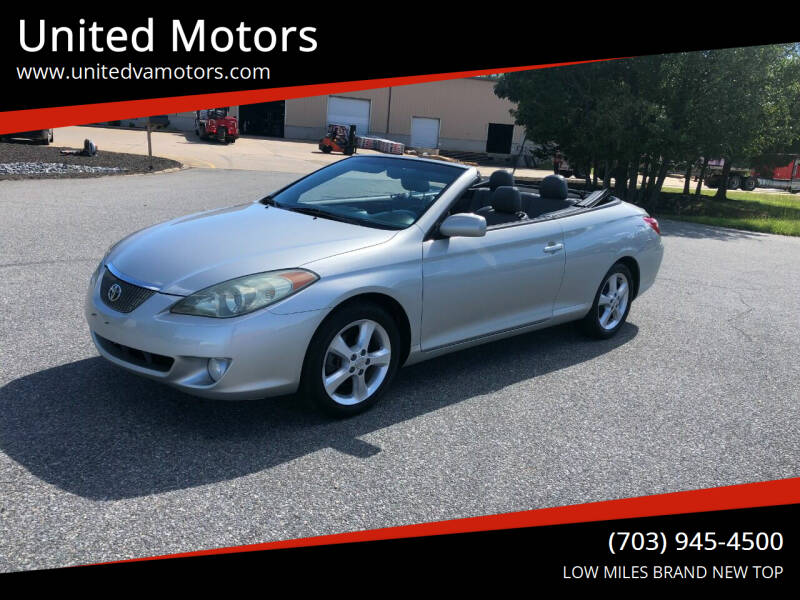 2006 Toyota Camry Solara for sale at United Motors in Fredericksburg VA