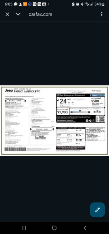 2016 Jeep Patriot Latitude