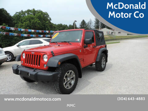 2014 Jeep Wrangler for sale at McDonald Motor Co in Harrisville WV