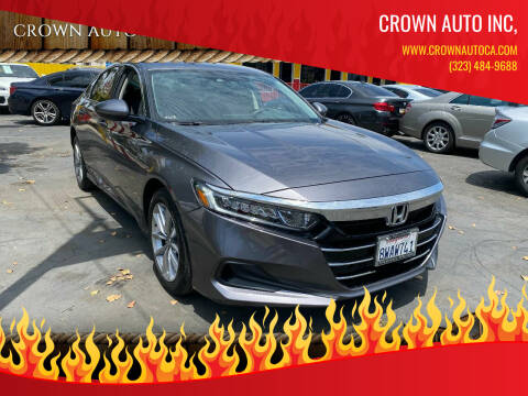 2021 Honda Accord for sale at CROWN AUTO INC, in South Gate CA