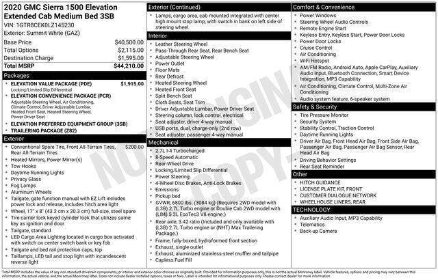 2020 GMC Sierra 1500 Elevation