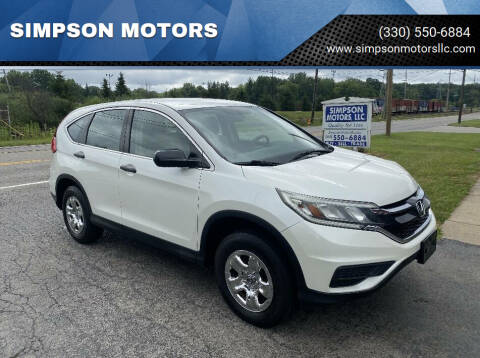 2015 Honda CR-V for sale at SIMPSON MOTORS in Youngstown OH