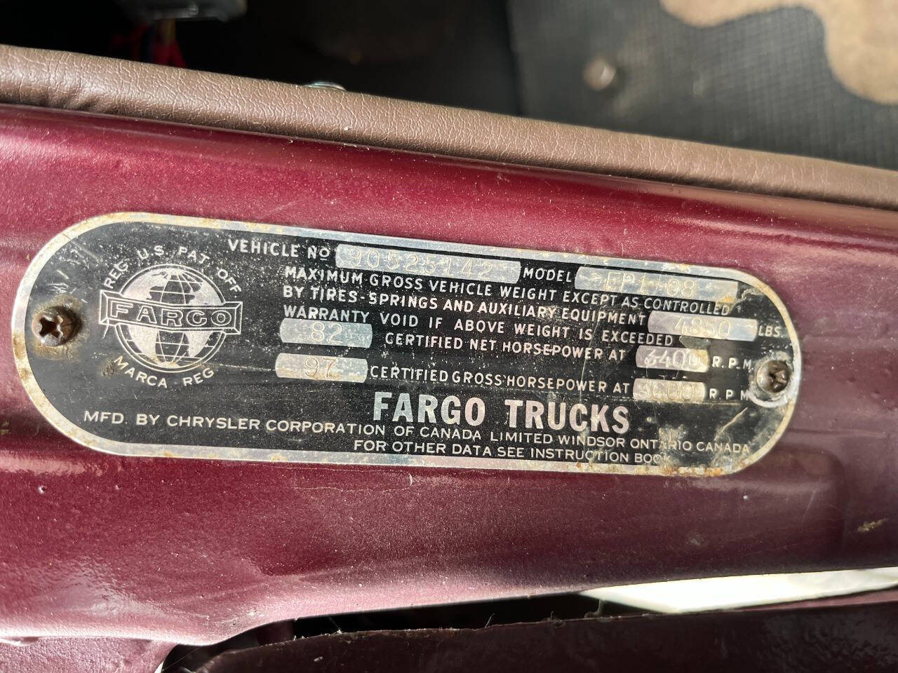 1953 Fargo FP108 Half Ton Short Box 17