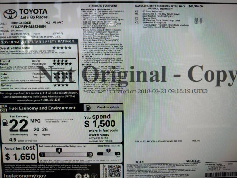2018 Toyota Highlander XLE