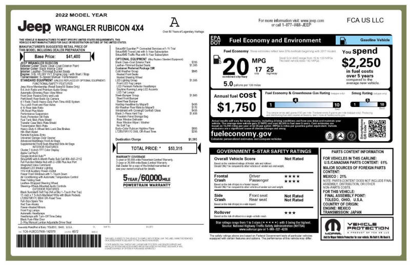 2022 Jeep Wrangler Rubicon