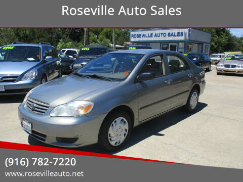2004 Toyota Corolla for sale at Roseville Auto Sales in Roseville CA