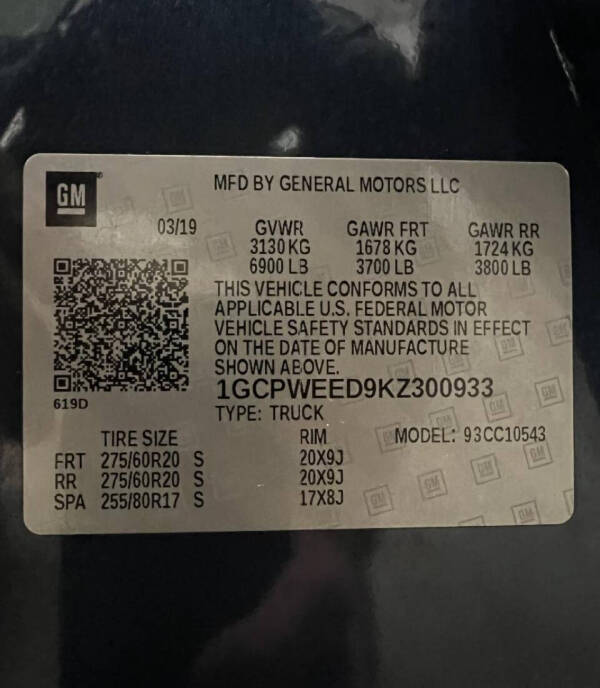 2019 Chevrolet Silverado 1500