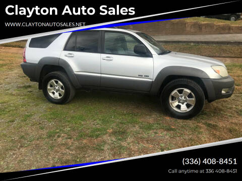 2003 Toyota 4Runner for sale at Clayton Auto Sales in Winston-Salem NC