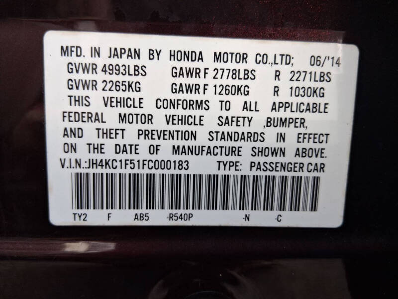 2015 Acura RLX w/Navi