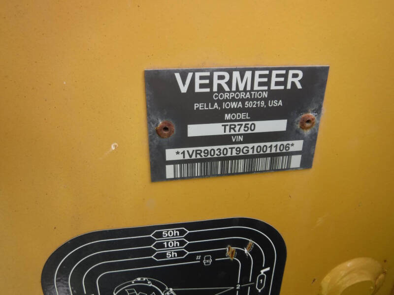 2016 vermeer RTX750