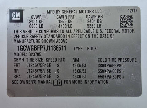 2018 Chevrolet Express 2500