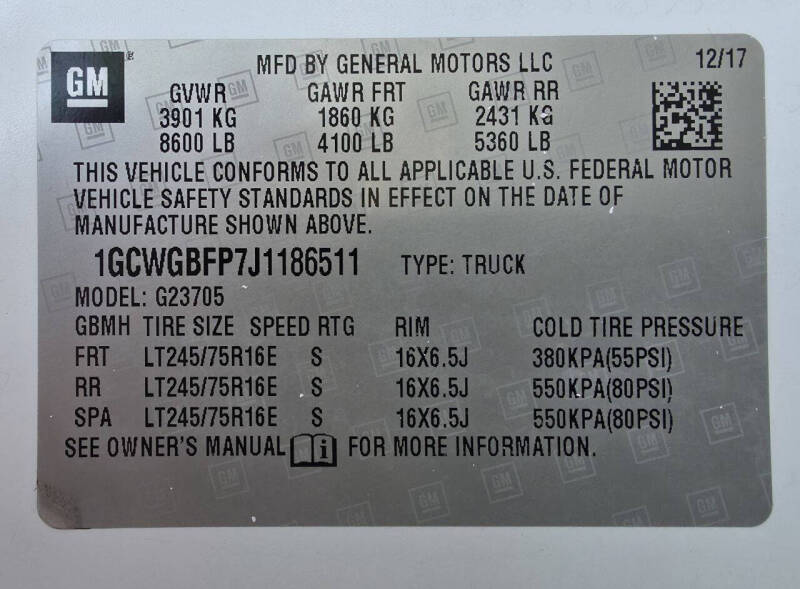 2018 Chevrolet Express 2500