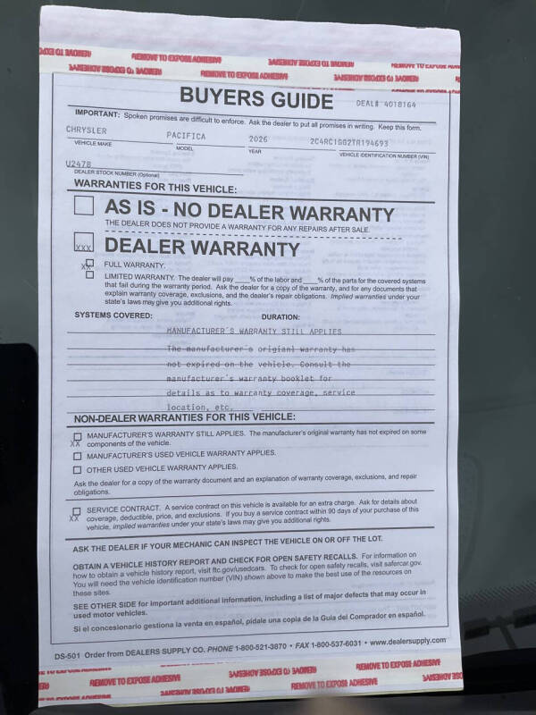2026 Chrysler Pacifica Limited