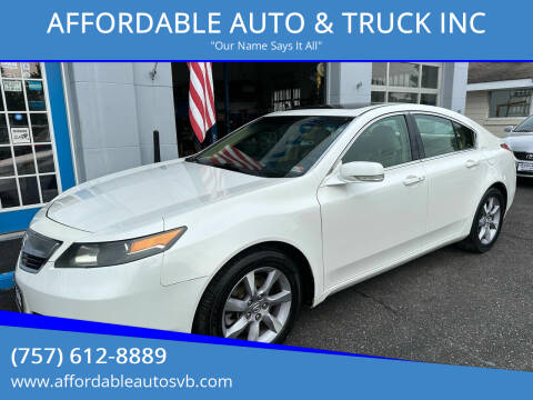 2013 Acura TL for sale at AFFORDABLE AUTO & TRUCK INC in Virginia Beach VA