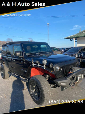 2018 Jeep Wrangler Unlimited for sale at A & H Auto Sales in Greenville SC