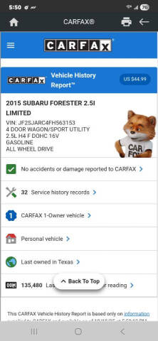 2015 Subaru Forester 2.5i Limited