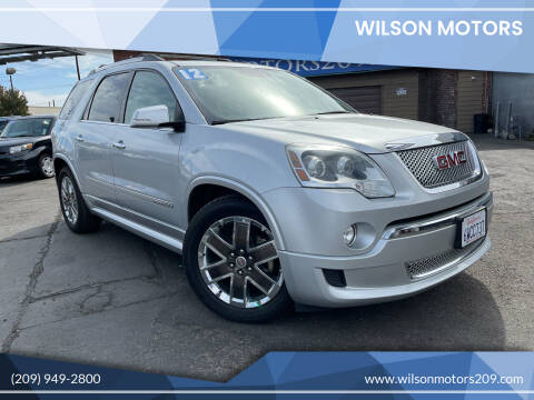 2012 GMC Acadia for sale at WILSON MOTORS in Stockton CA