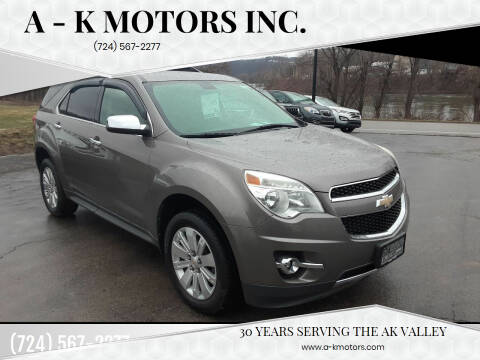 2011 Chevrolet Equinox for sale at A - K Motors Inc. in Vandergrift PA