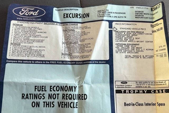 White 2005 Ford Excursion XLT XLT 4WD 4dr SUV 47