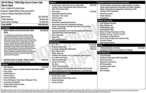 2018 RAM 1500 Big Horn