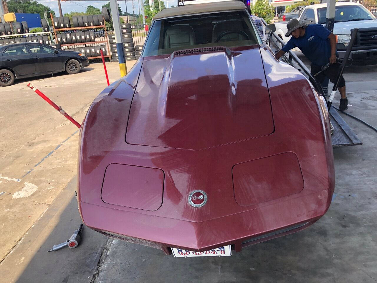 Burgundy 1974 Chevrolet Corvette Convertible 1