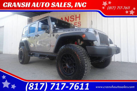 2015 Jeep Wrangler Unlimited for sale at CRANSH AUTO SALES, INC in Arlington TX