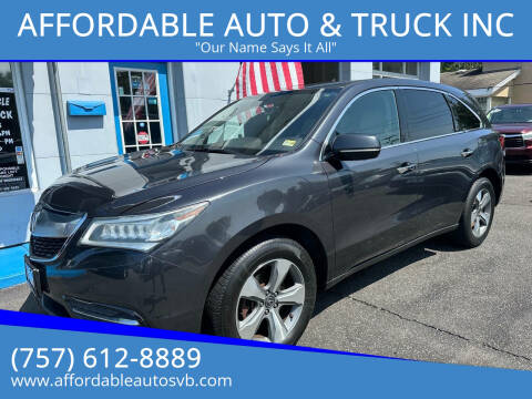 2016 Acura MDX for sale at AFFORDABLE AUTO & TRUCK INC in Virginia Beach VA