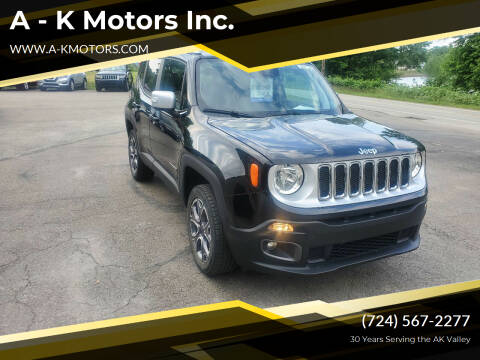 2018 Jeep Renegade for sale at A - K Motors Inc. in Vandergrift PA