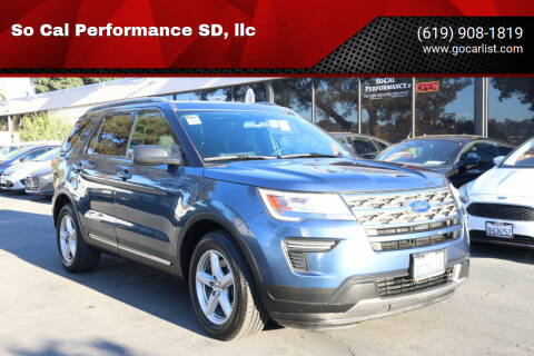 2018 Ford Explorer for sale at So Cal Performance SD, llc in San Diego CA