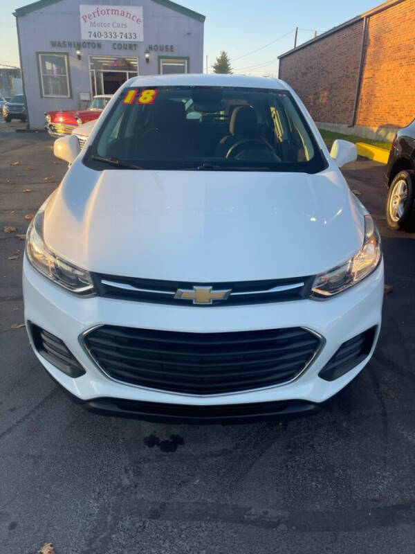 2018 Chevrolet Trax for sale at Performance Motor Cars in Washington Court House OH