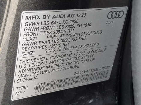 2021 Audi Q8 quattro Premium Plus 55 TFSI