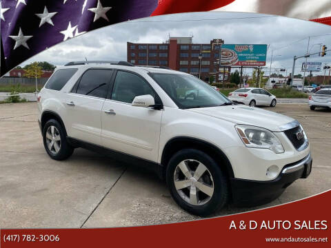 2011 GMC Acadia for sale at A & D Auto Sales in Joplin MO