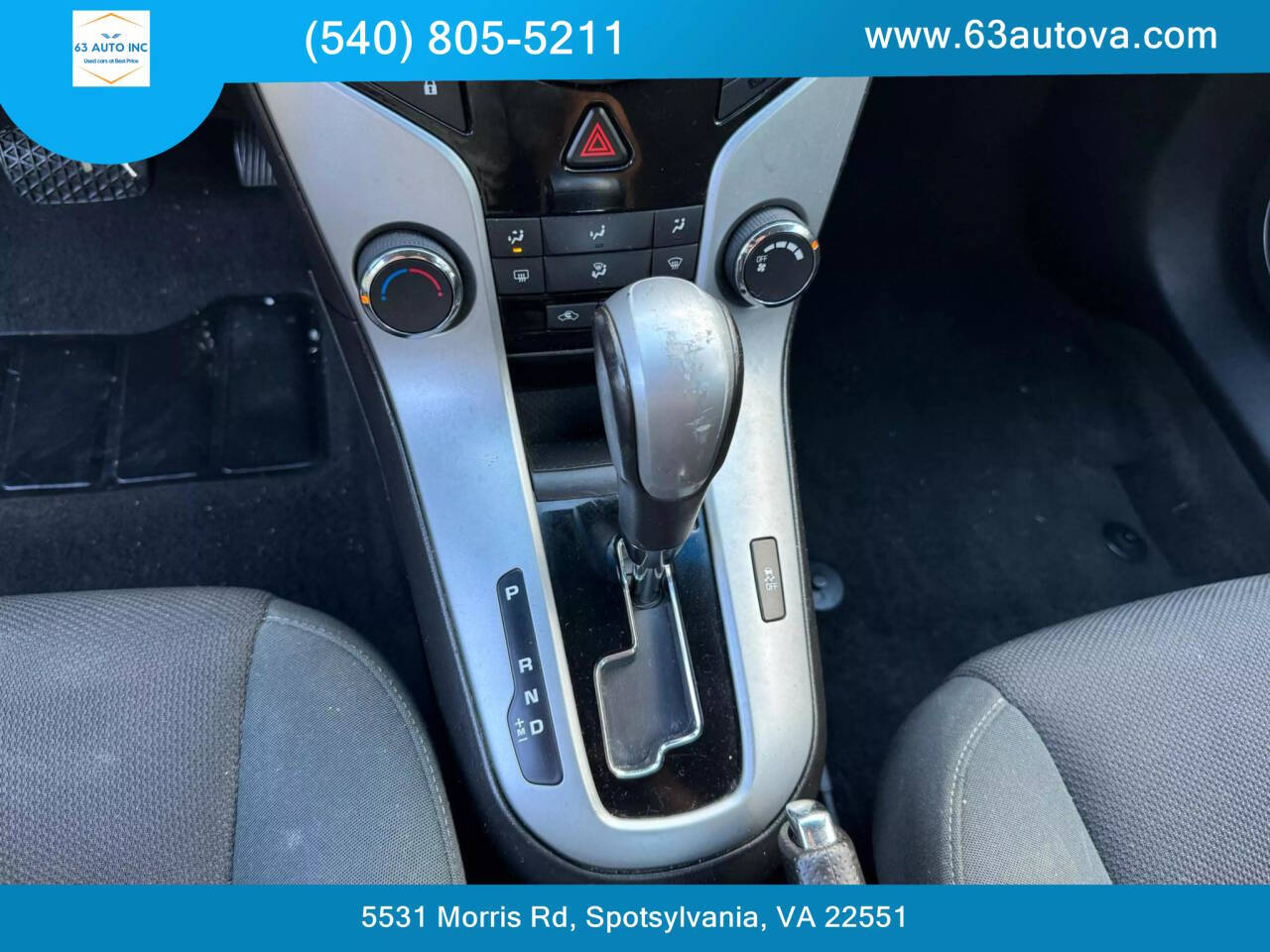 2012 Chevrolet Cruze for sale at 63 Auto Inc in Spotsylvania, VA