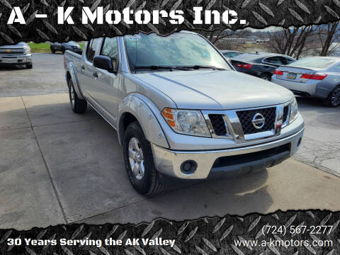 2010 Nissan Frontier for sale at A - K Motors Inc. in Vandergrift PA