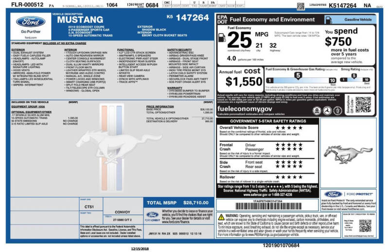 2019 Ford Mustang EcoBoost