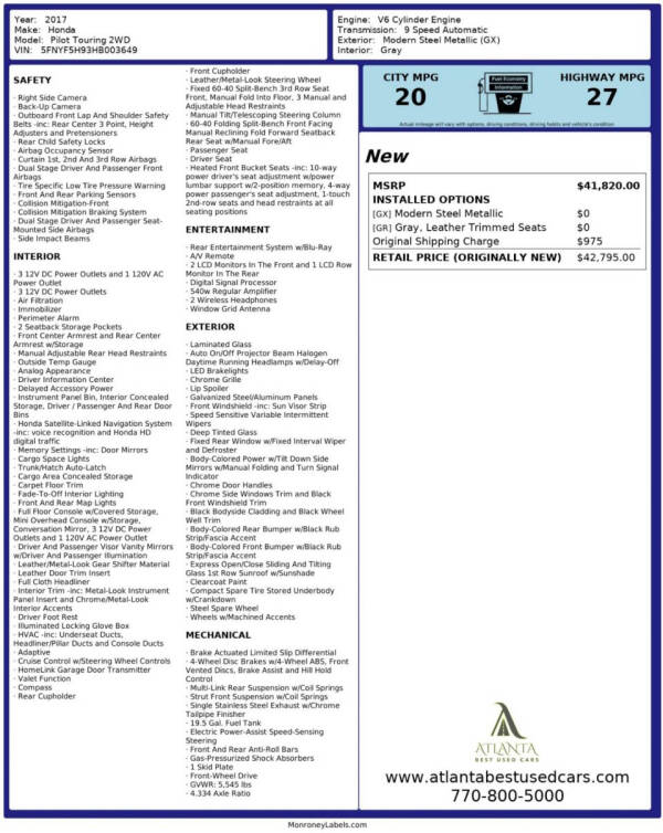 2017 Honda Pilot Touring