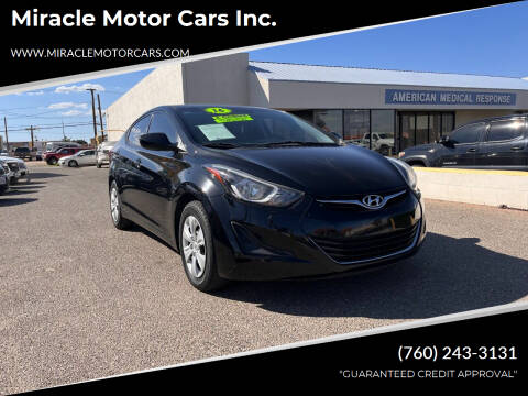 2016 Hyundai Elantra for sale at Miracle Motor Cars Inc. in Victorville CA