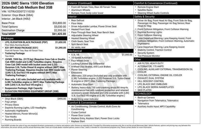 2026 GMC Sierra 1500 Elevation