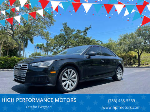 2017 Audi A4 for sale at HIGH PERFORMANCE MOTORS in Hollywood FL