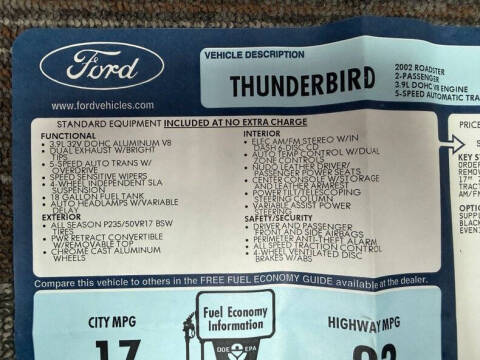2002 Ford Thunderbird Deluxe