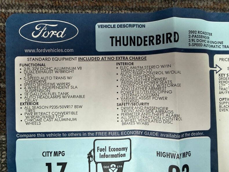 2002 Ford Thunderbird Deluxe
