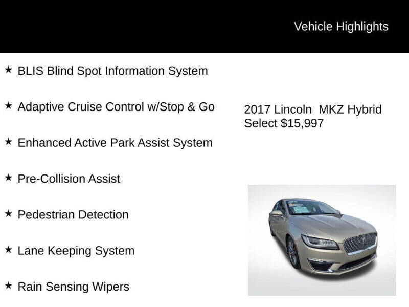 2017 Lincoln MKZ Hybrid Select