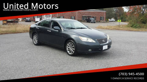 2007 Lexus ES 350 for sale at United Motors in Fredericksburg VA